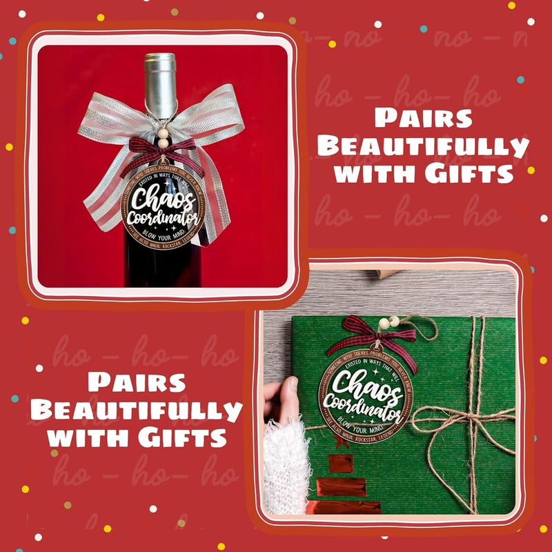 TEEBIM Chaos Coordinator Ornament - Thank You Gifts - Employee Appreciation Gifts for Women, Boss, Coworker, Teacher, Nurse - Inspirational Farewell Going Away Gift - Wood & Acrylic Christmas Ornament - Image 4